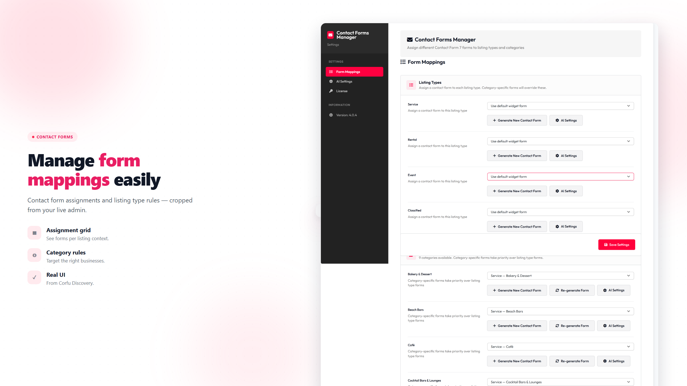 Contact Forms Manager for Listeo