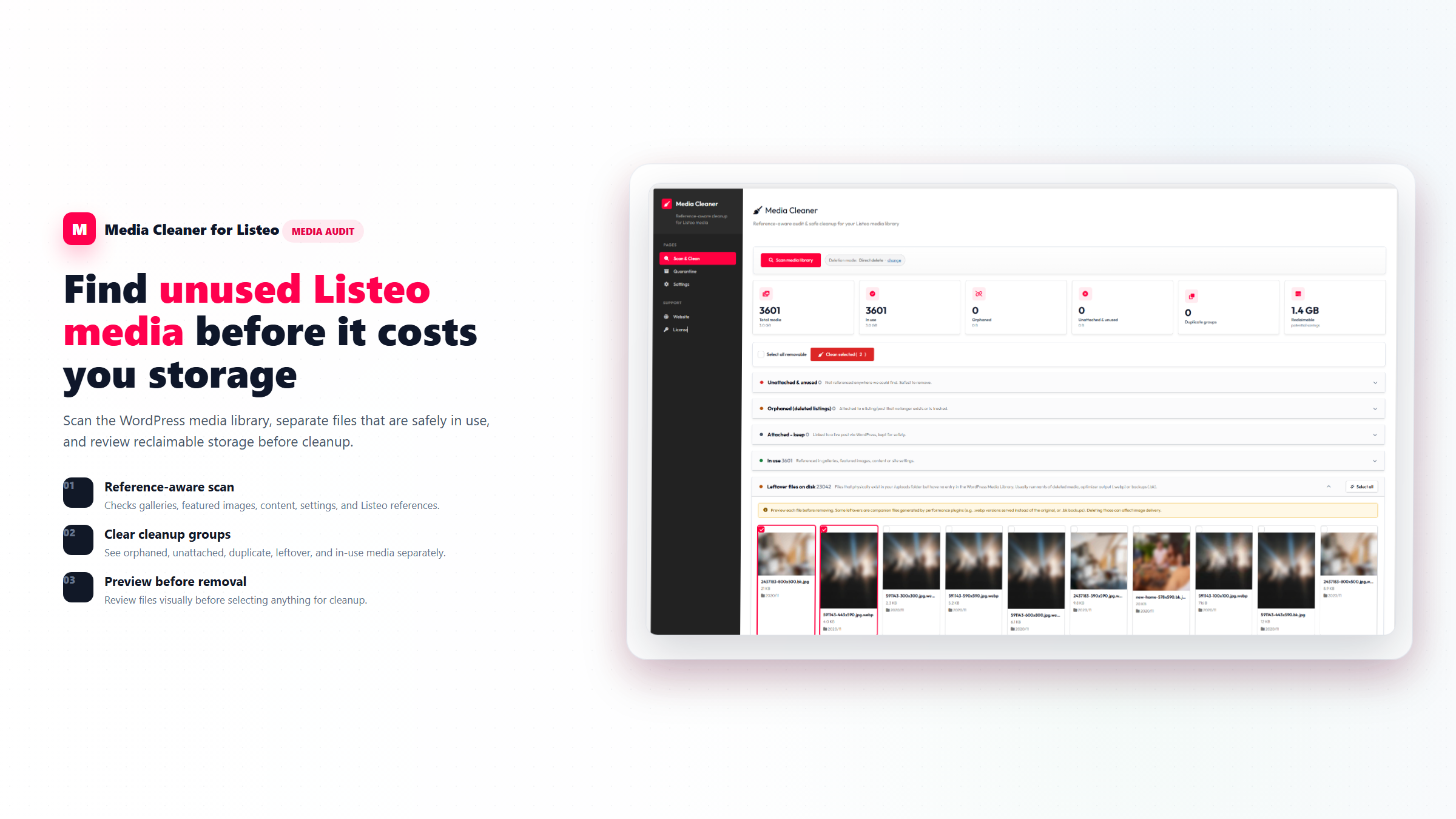 Media Cleaner for Listeo